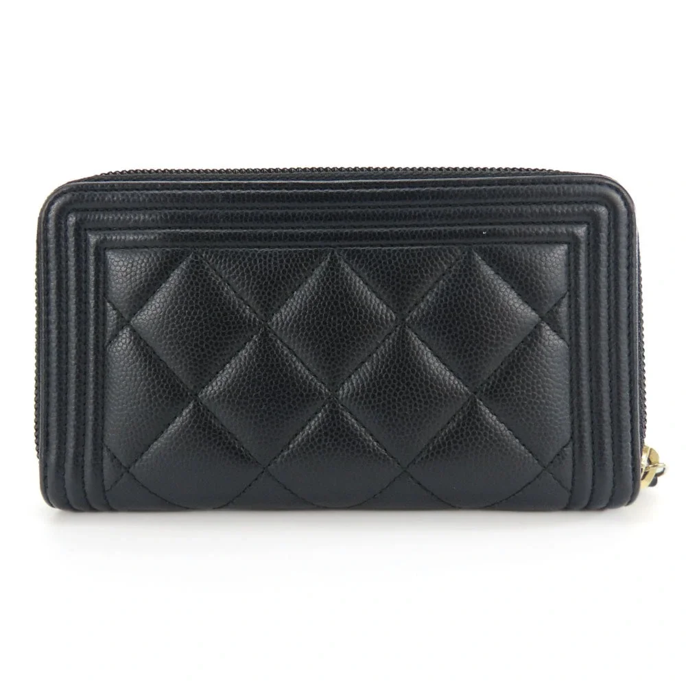 CHANEL Black Caviar Leather Wallet